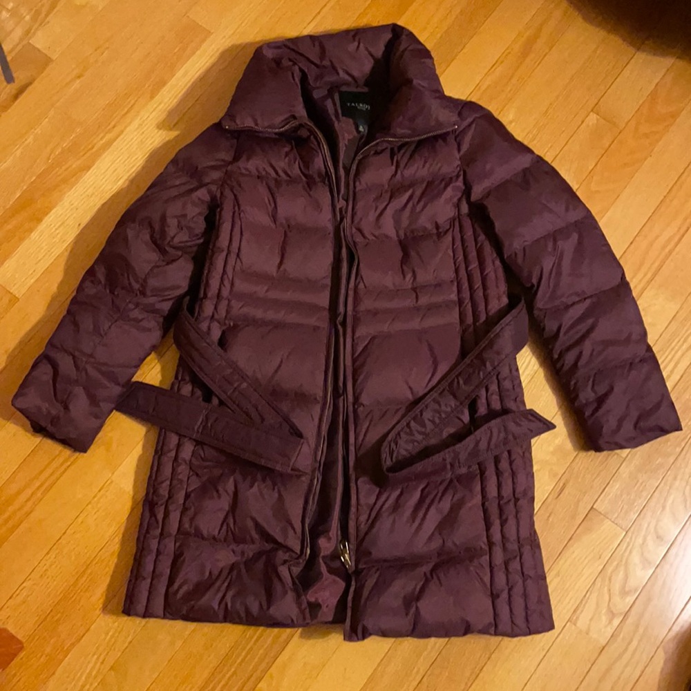 Talbots burgundy down jacket size S